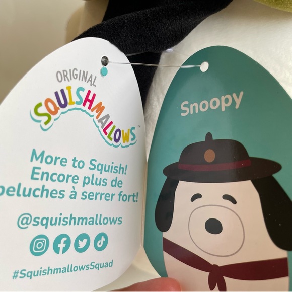 Squishmallow peanuts snoopy dog plush in beagle scout outfit - Picture 9 of 10